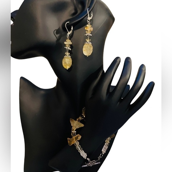 Citrine earrings and bracelet - Picture 3 of 9